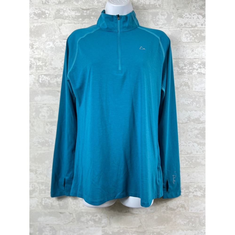 Paradox Merino Blend Pullover Top Long Sleeve DriRelease Teal Blue L